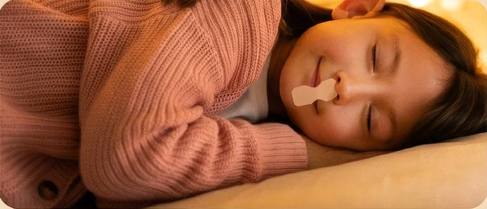 바른숨밴드를 붙이고 잠든 아이