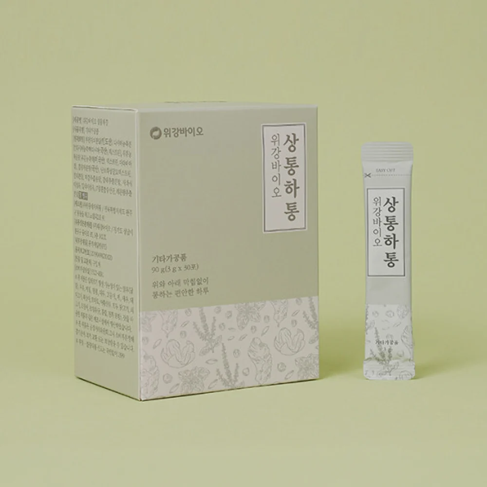 위강바이오 상통하통 90g(3g × 30포) 박스와 스틱
